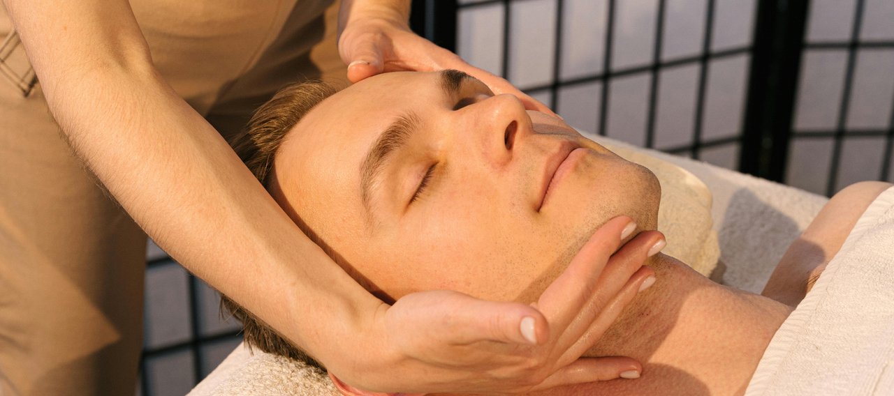 male having a massage